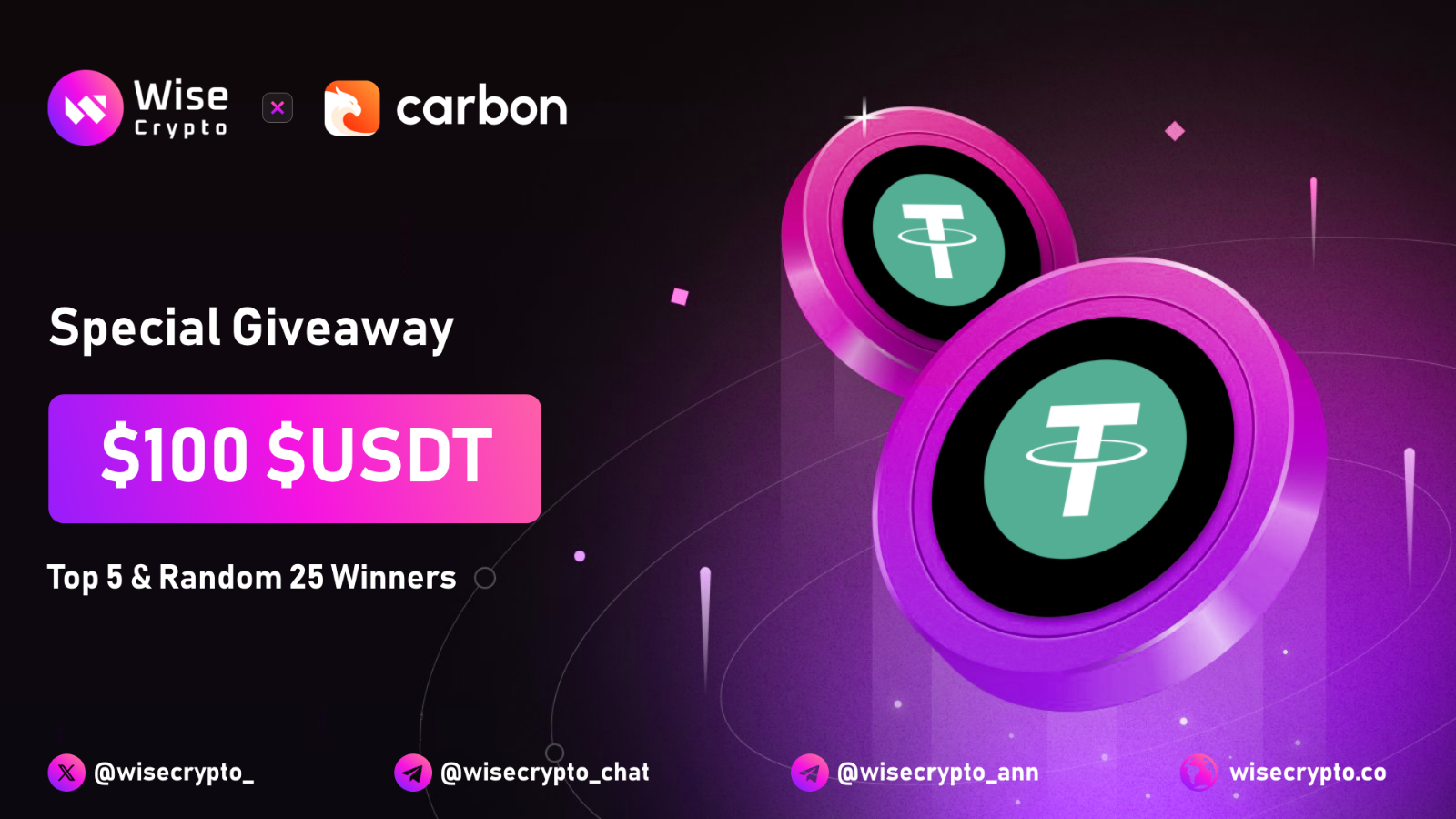 Wise Crypto X Carbon Browser Giveaway