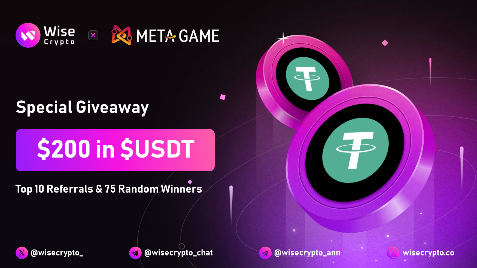 Wise Crypto X Meta Game Giveaway