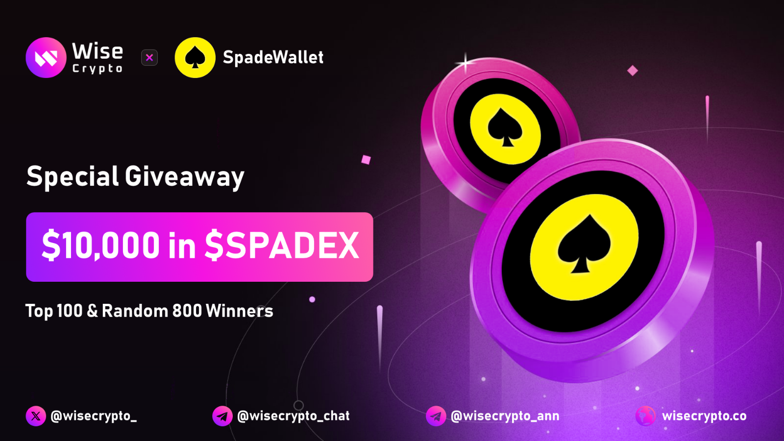 Wise Crypto X SpadeWallet Giveaway