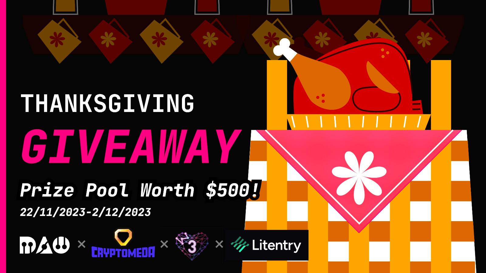 Thanksgiving Giveaway | DCDAO &Litentry&CryptoMeda&AIWEB3