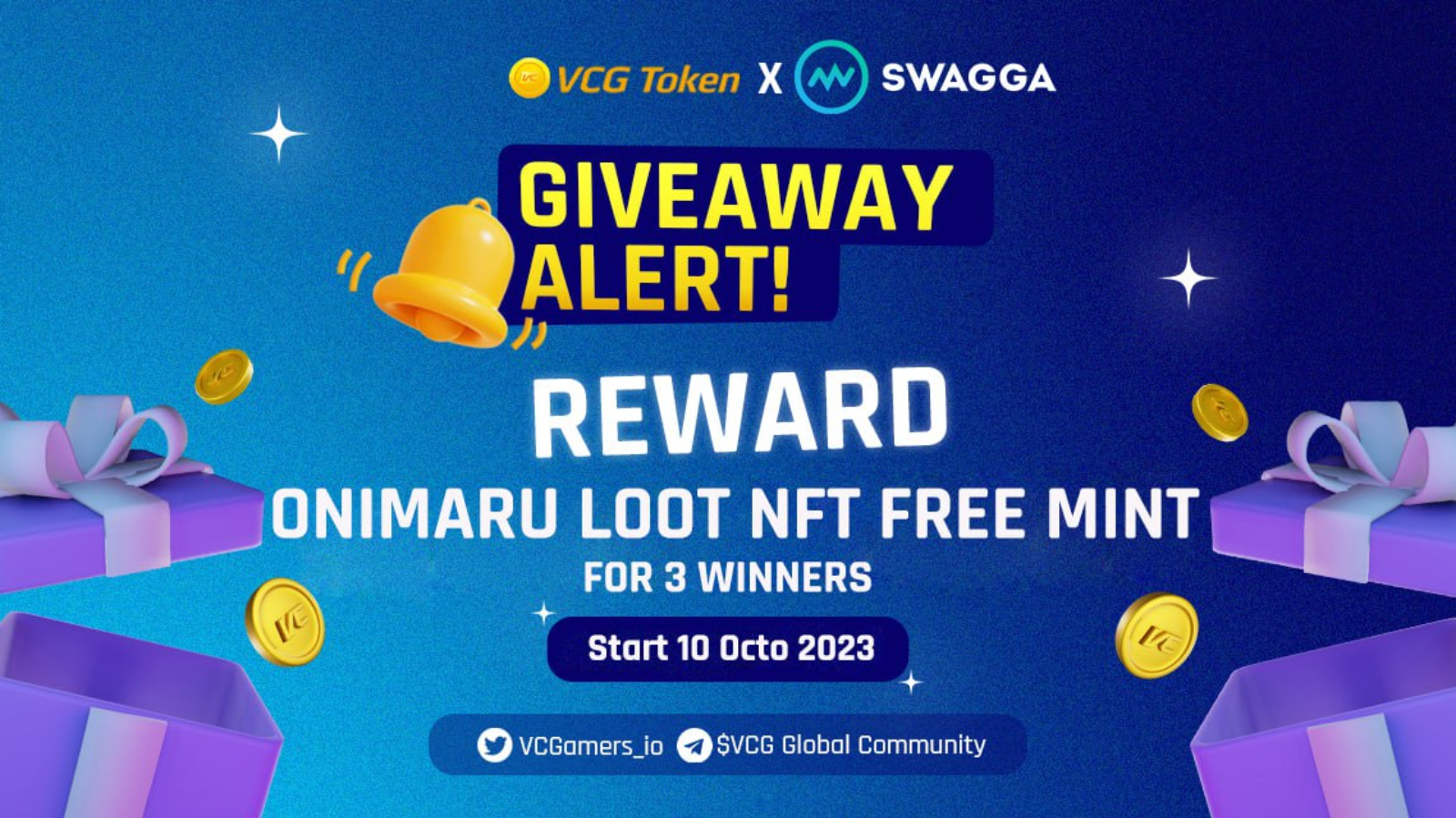 GIVEAWAY VCGAMERS x SWAGGA || 3 ONIMARU LOOT NFT FOR 3 WINNERS