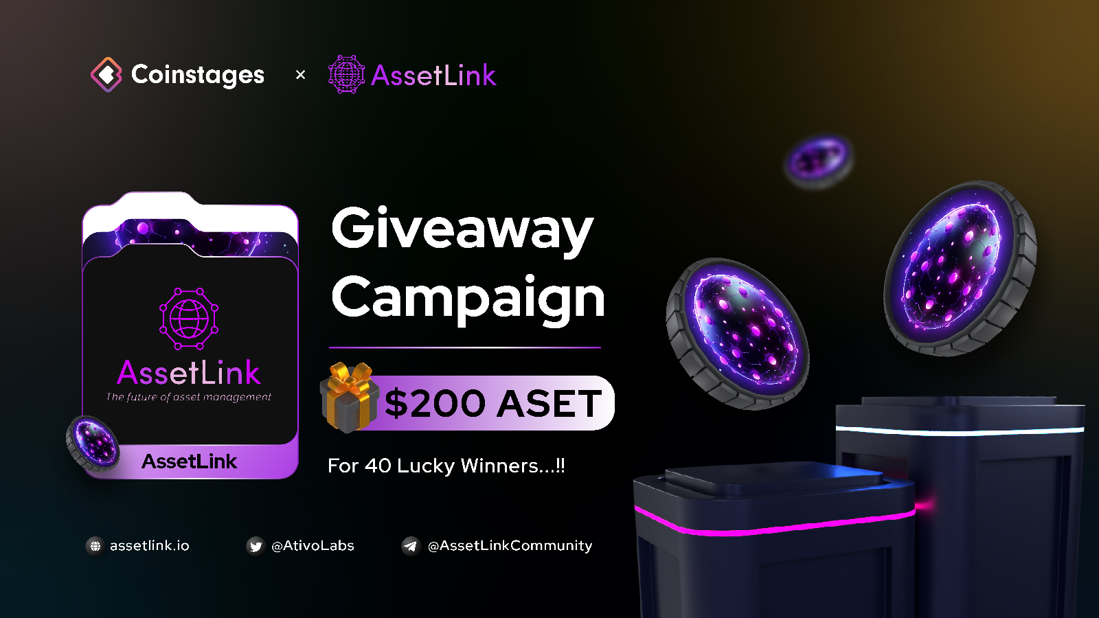 Coinstages x AssetLink Giveaway Campaign