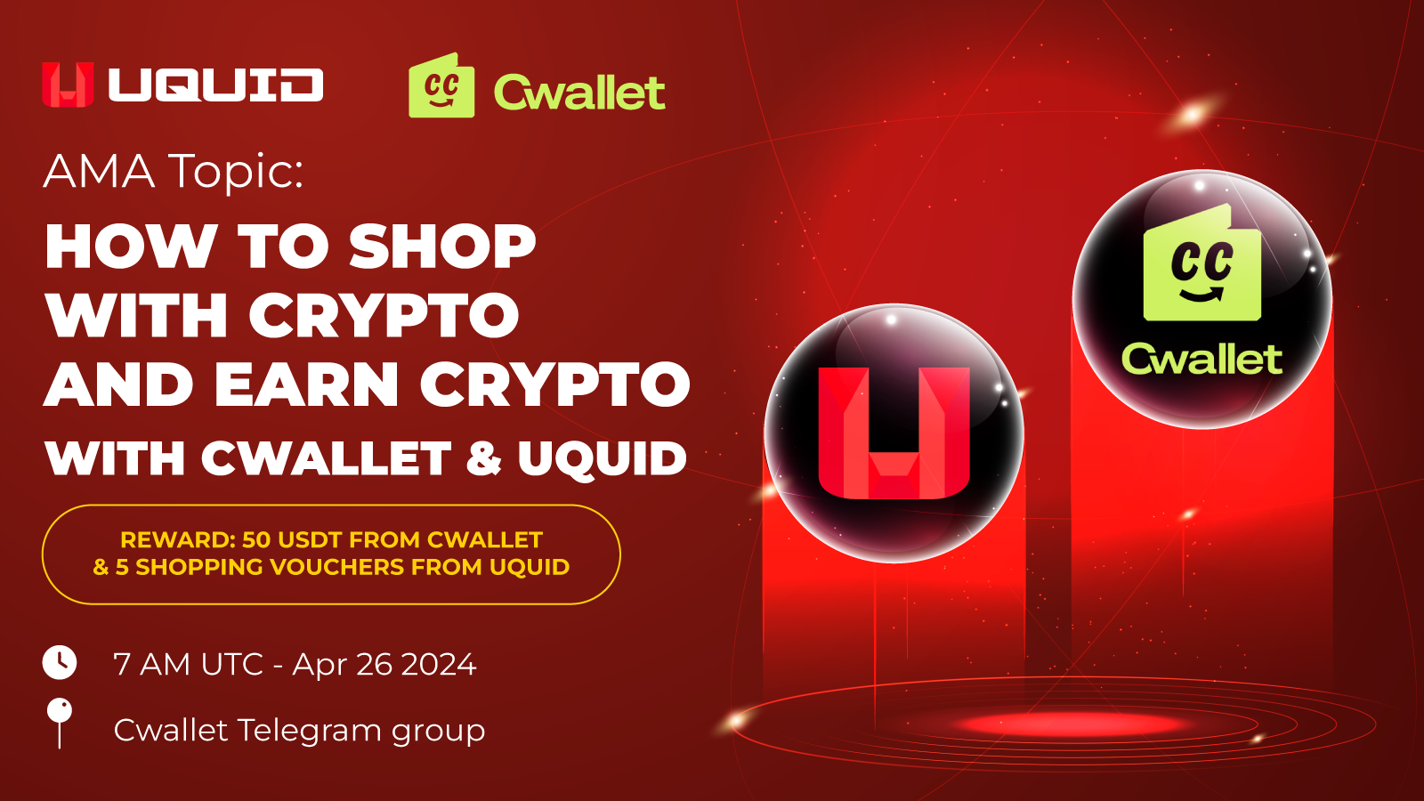 50 USDT and 5 Shopping Vouchers Giveaway: Cwallet x Uquid