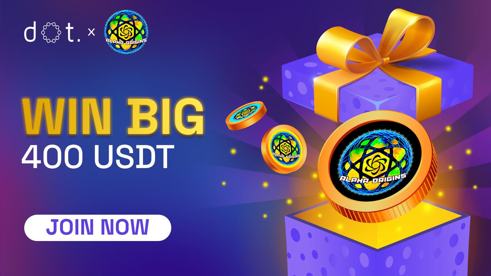 Join the AlphaOrigins / DOT Giveaway! 🚀 400 USDT 💸