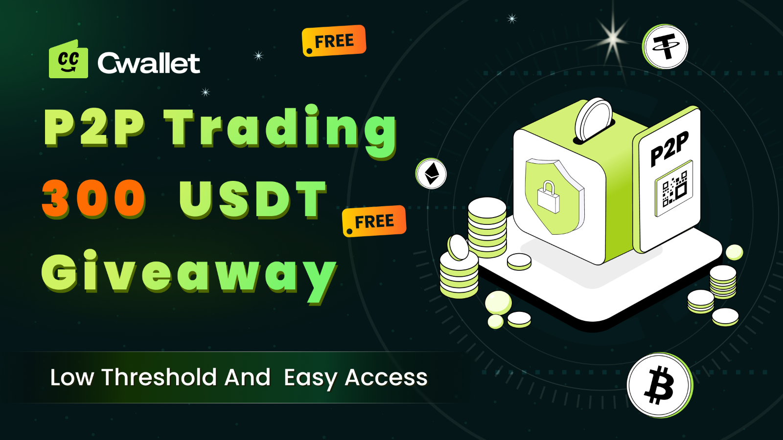 300 USDT Giveaway - Celebrate with Cwallet P2P Trading